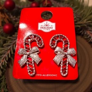 Christmas earrings Sparkling Candy Cane Earrings Hypo-Allergenic NWT